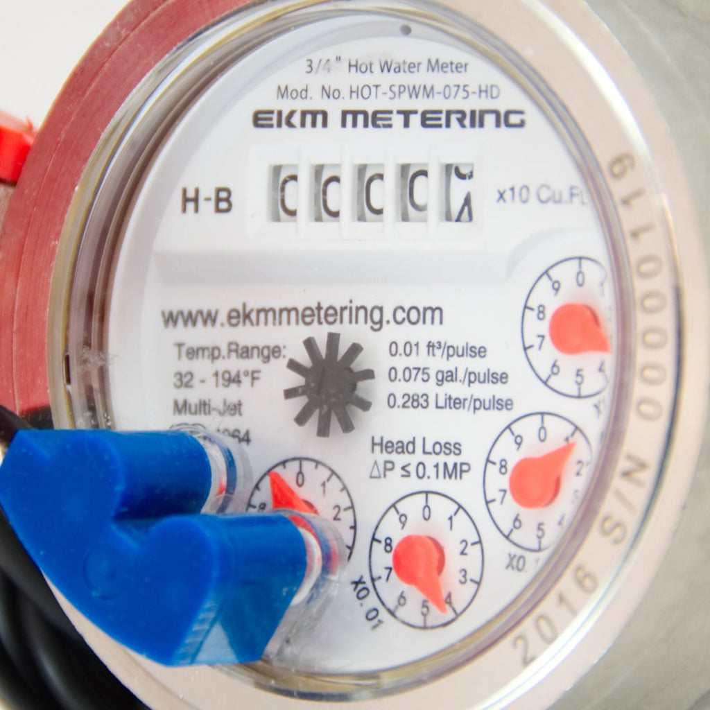 3/4" Hot Water Meter - Stainless Steel, High Definition Pulse Output - EKM Metering Inc.