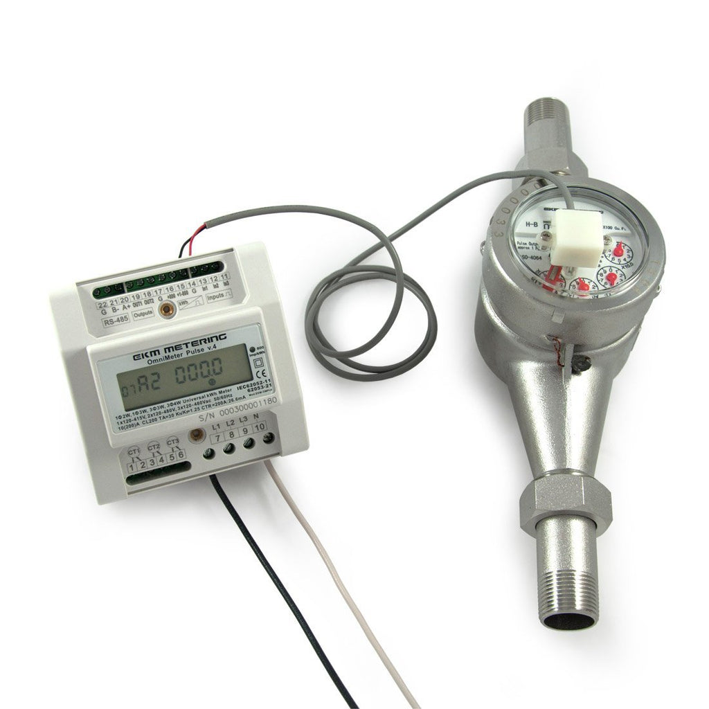 3/4" Hot Water Meter - Stainless Steel, High Definition Pulse Output - EKM Metering Inc.