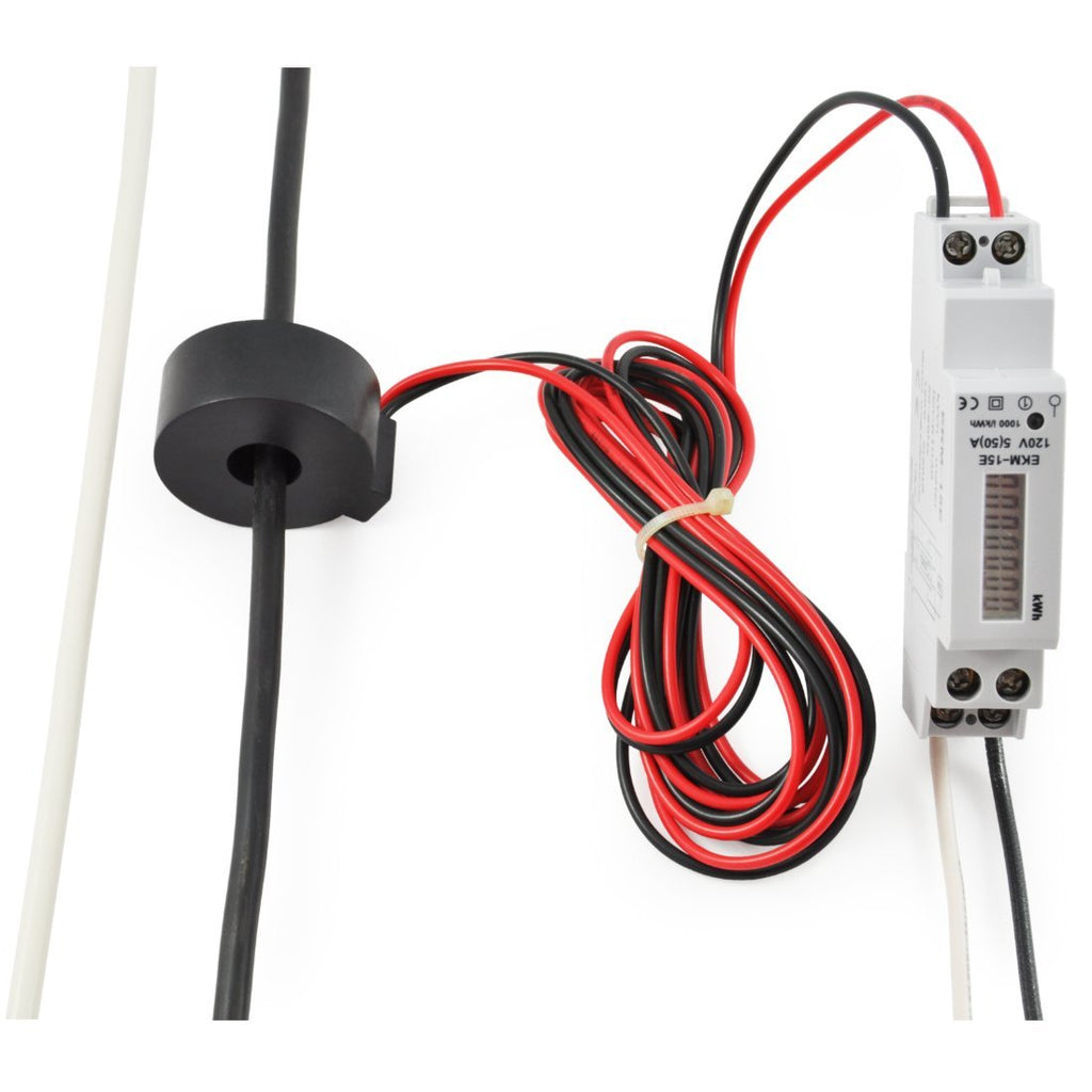 Basic 120 Volt Single Phase kWh Meter, 2-wire, External CT Meter, 14mm, 50 Amp, Pulse output, EKM-15E
