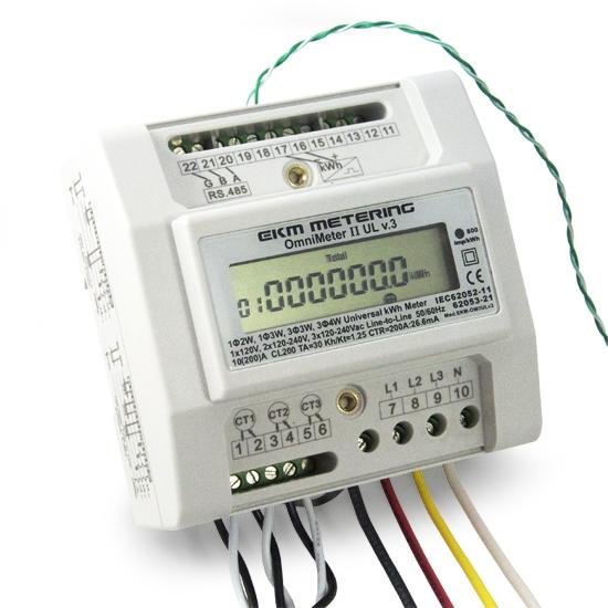 EKM-Omnimeter II UL v.3 – Universal Smart Meter, Single Phase or 3-Phase, 120 to 240V, 50/60Hz, up to 5000 Amps - EKM Metering Inc.