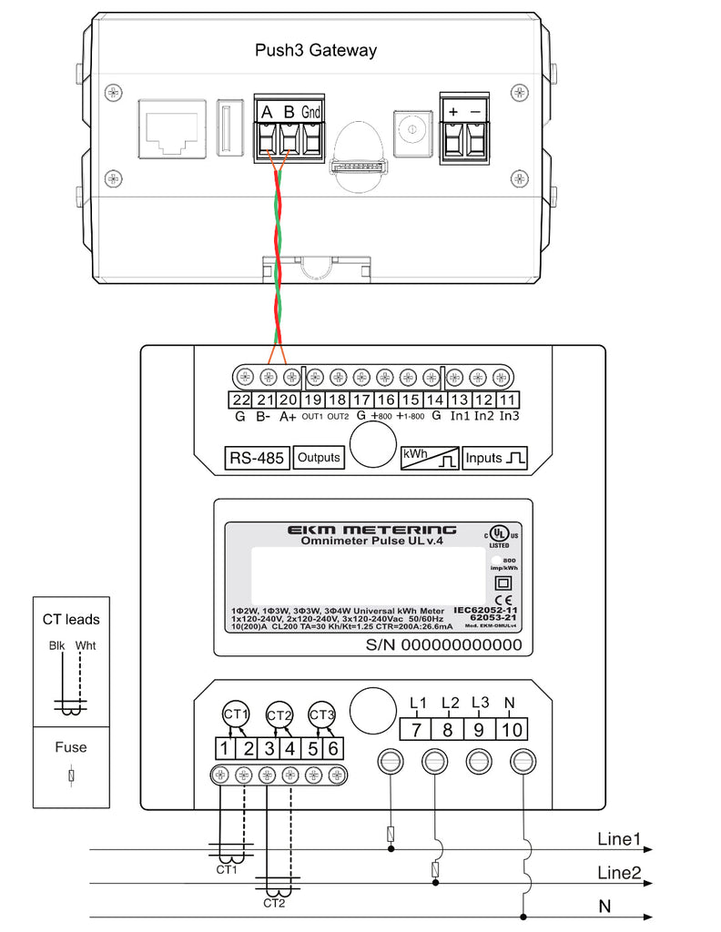 EKM Omnimeter Pulse UL – Pulse Counting, Relay Controlling, Universal Smart Electric Meter, UL Listed, ANSI